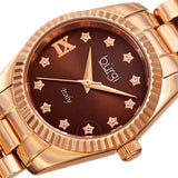 Burgi Designer Quartz Crystal Brown Dial Ladies Watch BUR194RGBR - The Watches Men & Co #2