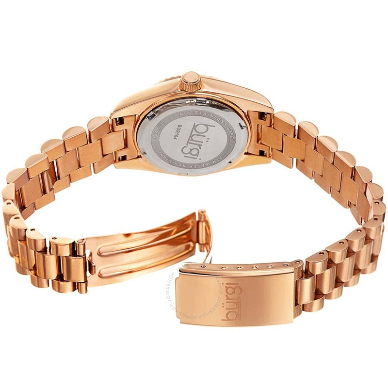 Burgi Designer Quartz Crystal Brown Dial Ladies Watch BUR194RGBR - The Watches Men & Co #3