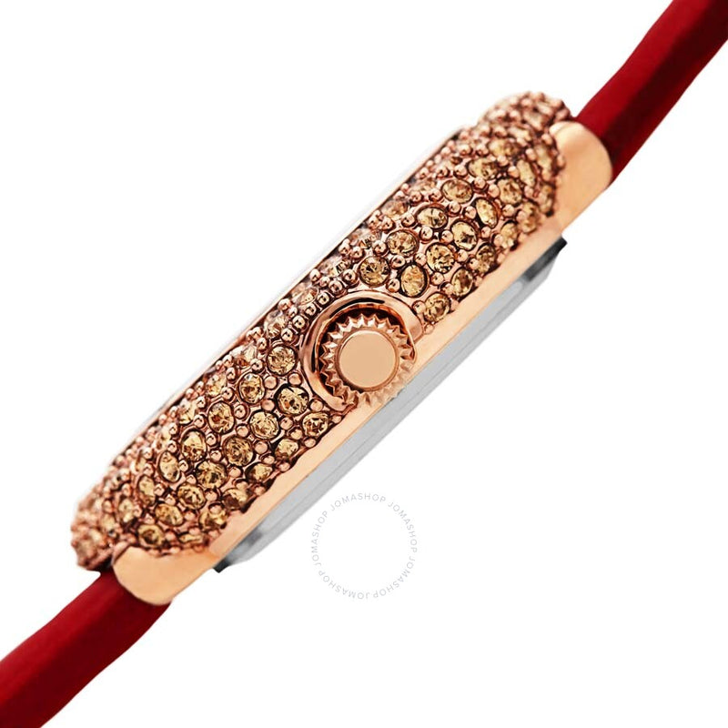 Burgi Diamond Red Dial Red Satin Ladies Watch BUR227BUR - The Watches Men & Co #3