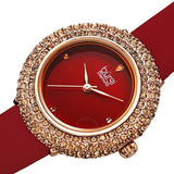 Burgi Diamond Red Dial Red Satin Ladies Watch BUR227BUR - The Watches Men & Co #2