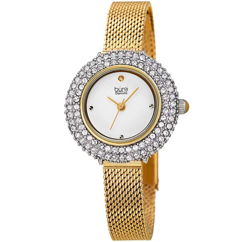 Burgi Diamond Silver Dial Ladies Watch BUR236YG - The Watches Men & Co