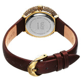 Burgi Diamond White Dial Brown Satin Ladies Watch BUR227BR - The Watches Men & Co #4