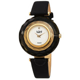 Burgi Faceted Crystal Bezel Quartz Diamond Silver Dial Ladies Watch BUR252BK - The Watches Men & Co
