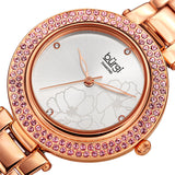 Burgi Flower Marker Diamond Crystal Silver Dial Ladies Watch BUR179RG - The Watches Men & Co #2