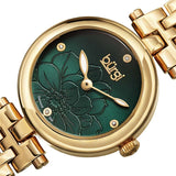 Burgi Flower Marker Quartz Diamond Green Dial Ladies Watch BUR223GN - The Watches Men & Co #2
