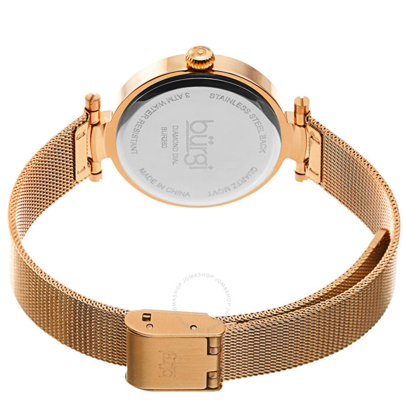 Burgi Flower Marker Quartz Diamond Green Dial Ladies Watch BUR260YGN - The Watches Men & Co #4