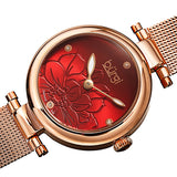 Burgi Flower Marker Quartz Diamond Red Dial Ladies Watch BUR260RGR - The Watches Men & Co #2