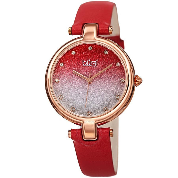 Burgi Glitter Ombre Swarovski Crystal Dial Ladies Watch - The Watches Men & Co