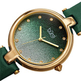 Burgi Green Ombre Swarovski Crystal Dial Green Leather Ladies Watch - The Watches Men & Co #2