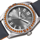 Burgi Grey Dial Grey Leather Ladies Watch BUR206GY - The Watches Men & Co #2