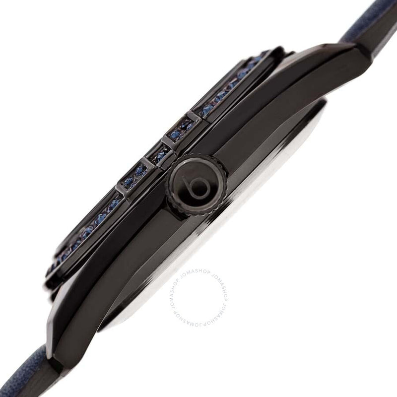 Burgi Gunmetal Grey Dials Blue Leather Ladies Watch BUR206BU - The Watches Men & Co #3