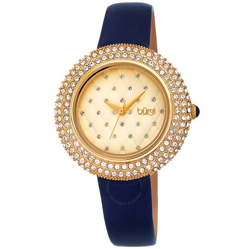 Burgi Ladies Argyle Dial Swarovski Crystal Glamor Strap Watch - The Watches Men & Co