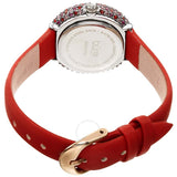 Burgi Ladies Diamond Colored Swarovski Crystal Sparkling Bezel Leather Strap Watch - The Watches Men & Co #4