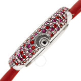 Burgi Ladies Diamond Colored Swarovski Crystal Sparkling Bezel Leather Strap Watch - The Watches Men & Co #3