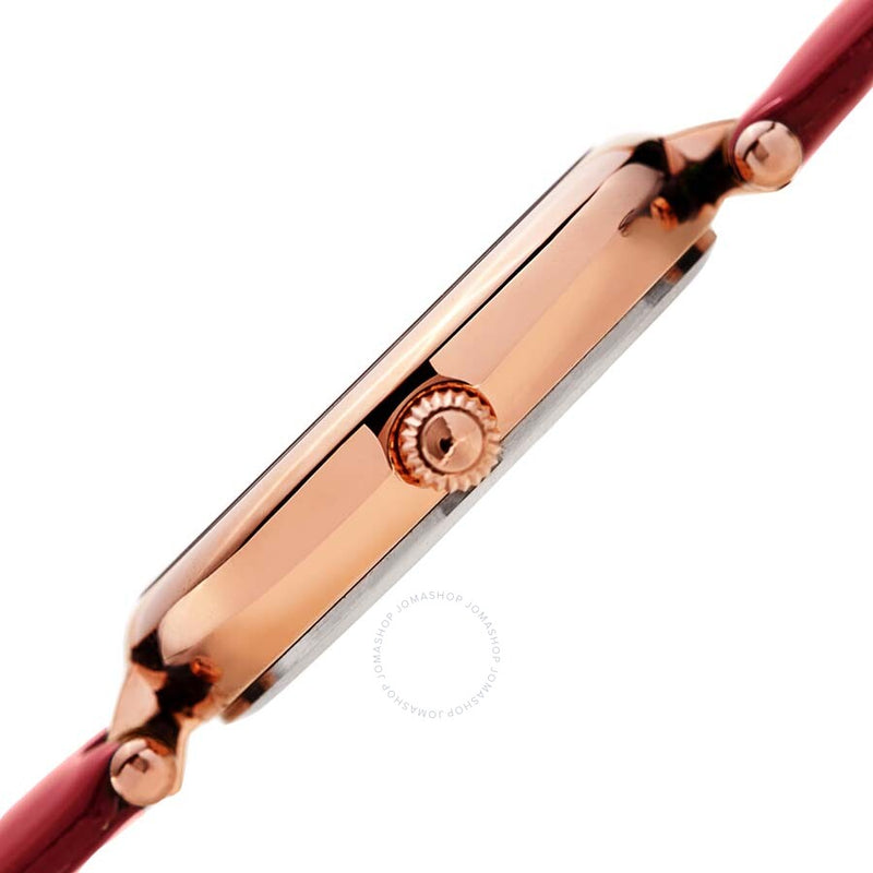 Burgi Ladies Engraved Argyle Diamond Dial Genuine Leather Strap Watch - The Watches Men & Co #3