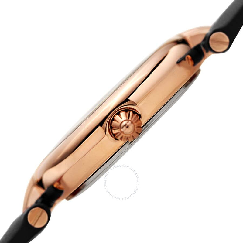 Burgi Ladies Glitter Ombre Swarovski Crystal Dial Black Leather Strap Watch - The Watches Men & Co #3