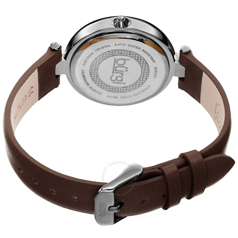 Burgi Ladies Glitter Ombre Swarovski Crystal Dial Genuine Leather Strap Watch - The Watches Men & Co #4