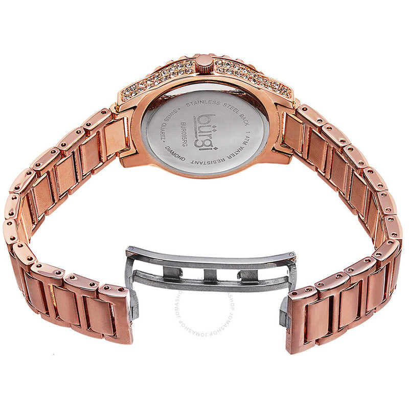 Burgi Mother of Pearl Dial Diamond Rose Gold-tone Brass Ladies Watch BUR095RG - The Watches Men & Co #3