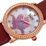 Burgi Mother of Pearl Dial Red Leather Ladies Watch BUR159RD - The Watches Men & Co #2