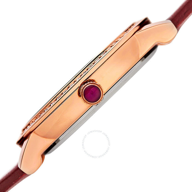 Burgi Mother of Pearl Dial Red Leather Ladies Watch BUR159RD - The Watches Men & Co #4