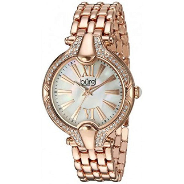 Burgi Mother of Pearl Dial Rose Gold-tone Ladies Watch BUR163RG - The Watches Men & Co