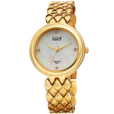 Burgi Mother of Pearl Dial Yellow Gold-tone Ladies Watch BUR193YG - The Watches Men & Co