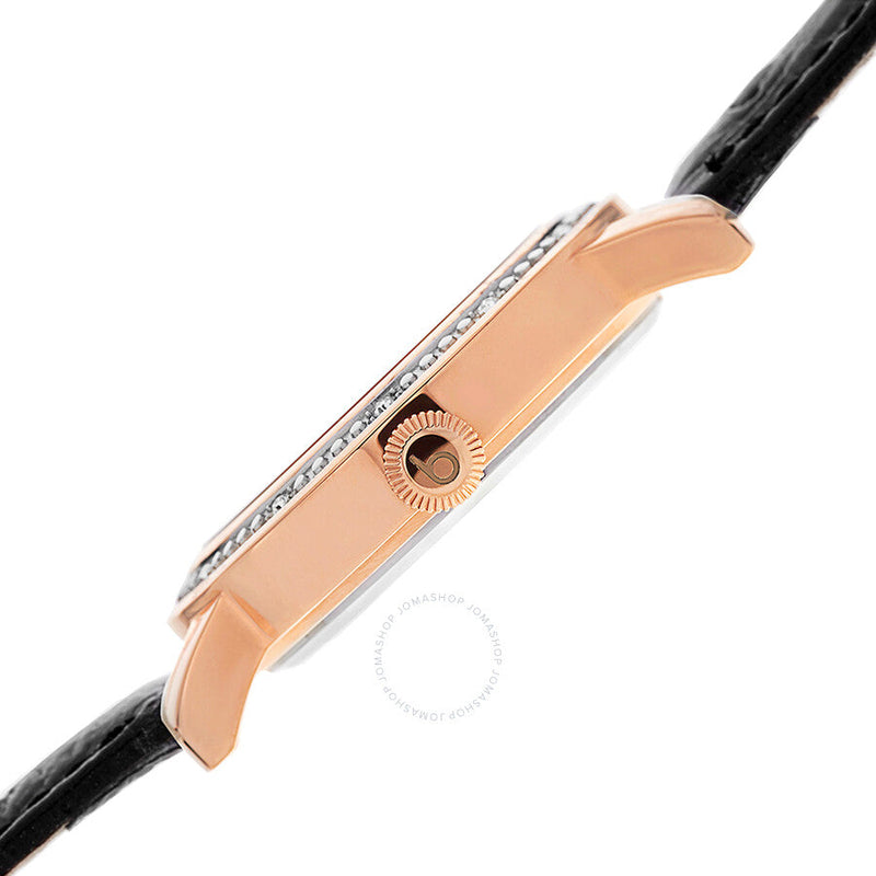 Burgi Mother of Pearl Pattern Dial Black Leather Ladies Watch BUR096RG - The Watches Men & Co #4