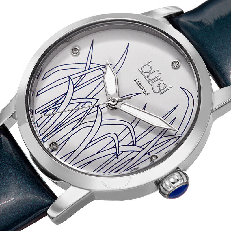 Burgi Pattern Quartz Diamond White Dial Ladies Watch BUR173BU - The Watches Men & Co #2