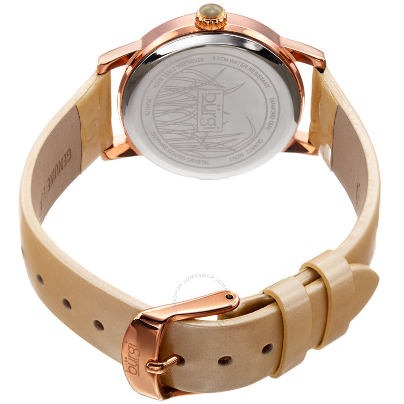 Burgi Pattern Quartz Diamond White Dial Ladies Watch BUR173GLD - The Watches Men & Co #4