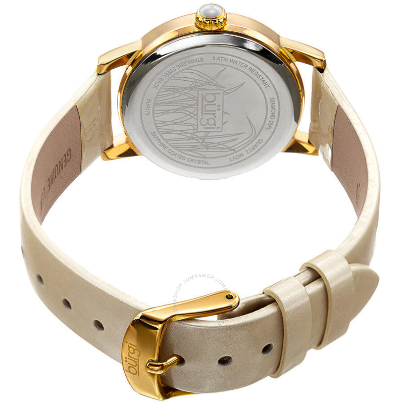 Burgi Pattern Quartz Diamond White Dial Ladies Watch BUR173WT - The Watches Men & Co #4