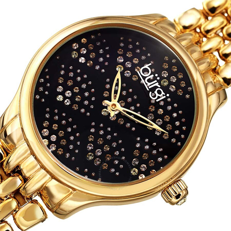 Burgi Pebble Style Quartz Black Dial Ladies Watch BUR205YGB - The Watches Men & Co #2