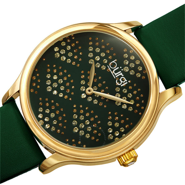 Burgi Pebble Style Quartz Green Dial Ladies Watch BUR238GN - The Watches Men & Co #2