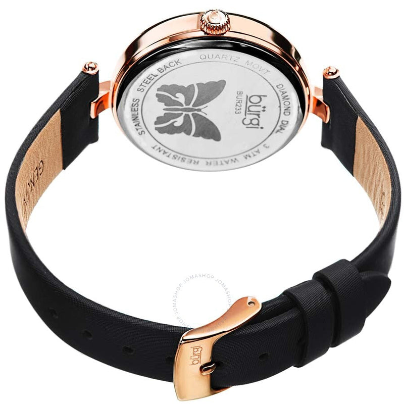 Burgi Pretty Butterfly Diamond Black Dial Ladies Watch BUR233RGBK - The Watches Men & Co #4