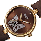 Burgi Pretty Butterfly Quartz Crystal Brown Dial Ladies Watch BUR233BR - The Watches Men & Co #2
