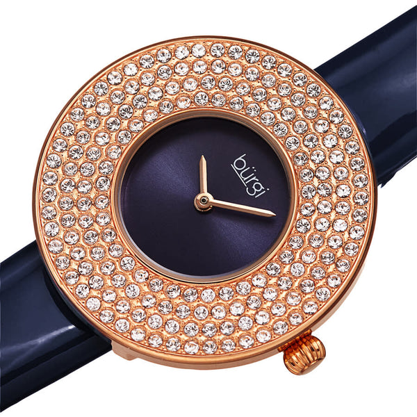 Burgi Quartz Blue Dial Ladies Watch BUR272BU - The Watches Men & Co #2