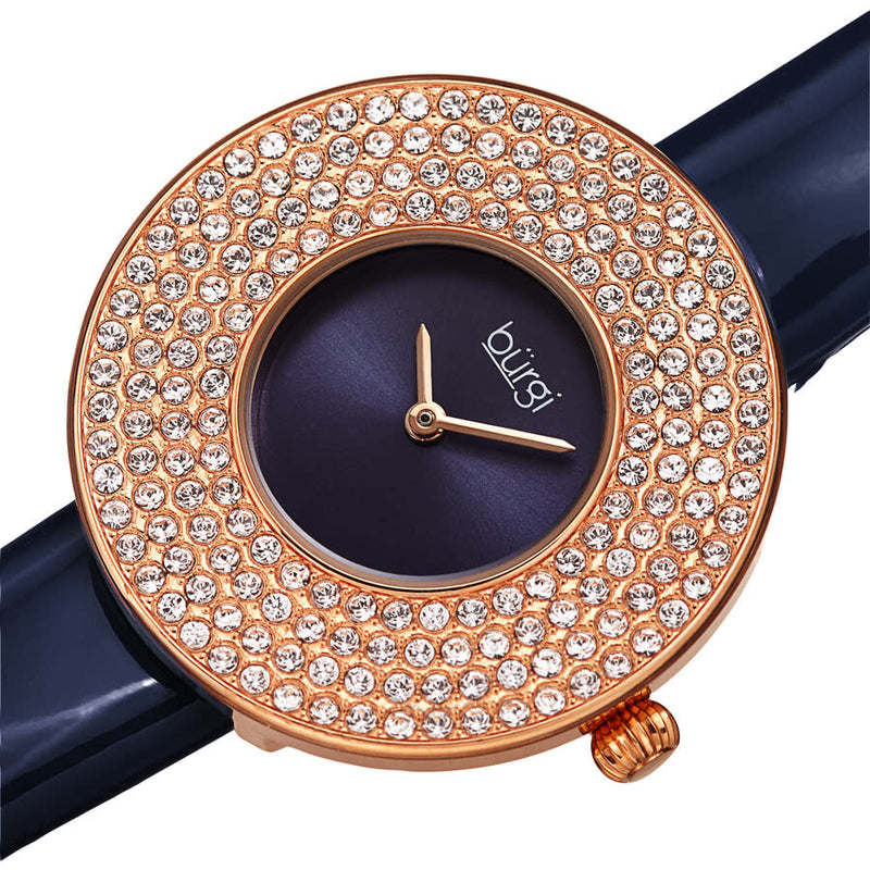 Burgi Quartz Blue Dial Ladies Watch BUR272BU - The Watches Men & Co #2