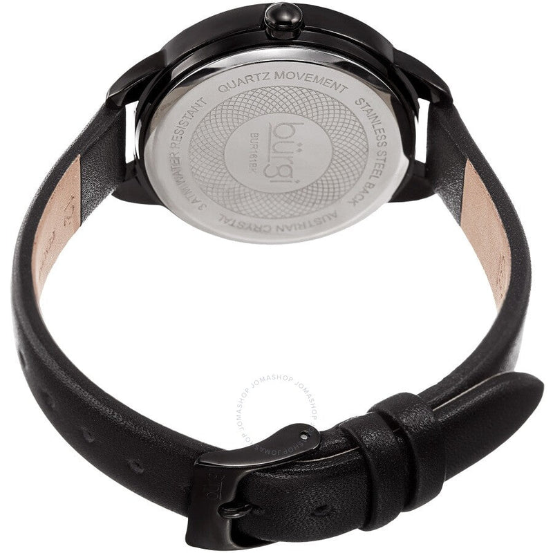 Burgi Quartz Crystal Black Dial Ladies Watch BUR161BK - The Watches Men & Co #4