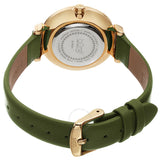 Burgi Quartz Crystal Silver Dial Green Leather Ladies Watch BUR254GN - The Watches Men & Co #4