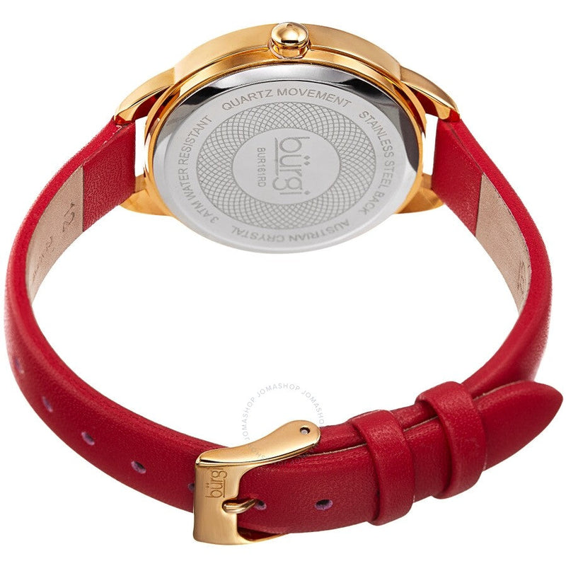 Burgi Quartz Crystal Silver Dial Ladies Watch BUR161RD - The Watches Men & Co #4