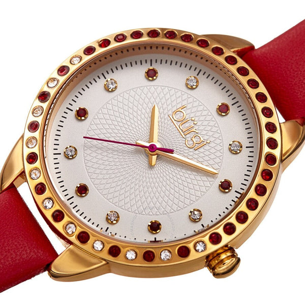 Burgi Quartz Crystal Silver Dial Ladies Watch BUR161RD - The Watches Men & Co #2