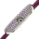 Burgi Quartz Crystal Silver Dial Purple Satin Ladies Watch BUR227PU - The Watches Men & Co #3