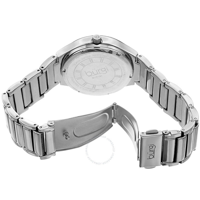 Burgi Quartz Crystal White Dial Ladies Watch BUR185SS - The Watches Men & Co #4