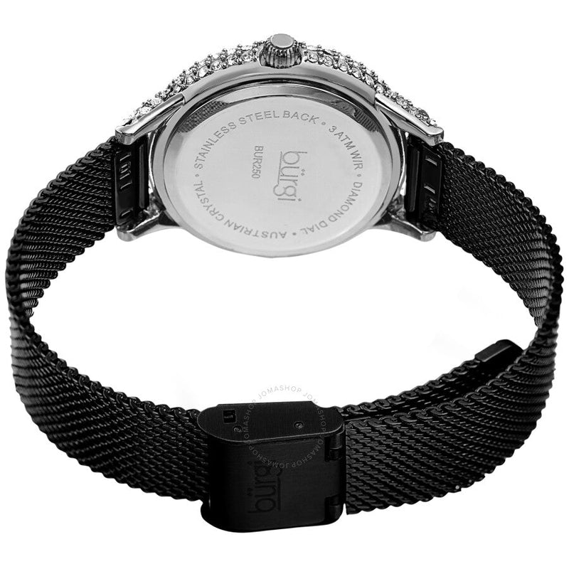 Burgi Quartz Diamond Black Dial Ladies Watch BUR250BKR - The Watches Men & Co #4