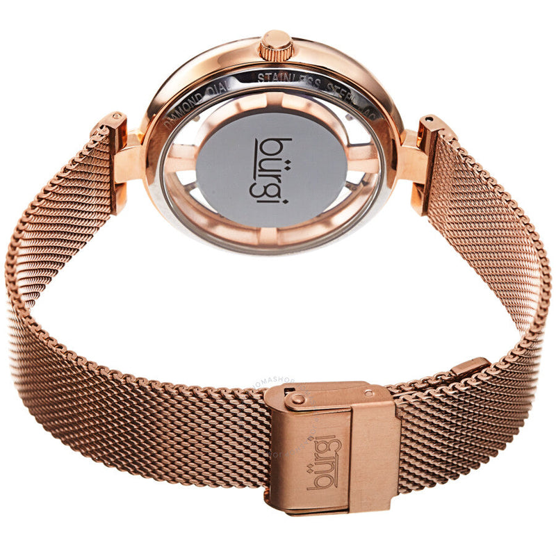 Burgi Quartz Diamond Blue Dial Ladies Watch BUR262RGBU - The Watches Men & Co #4