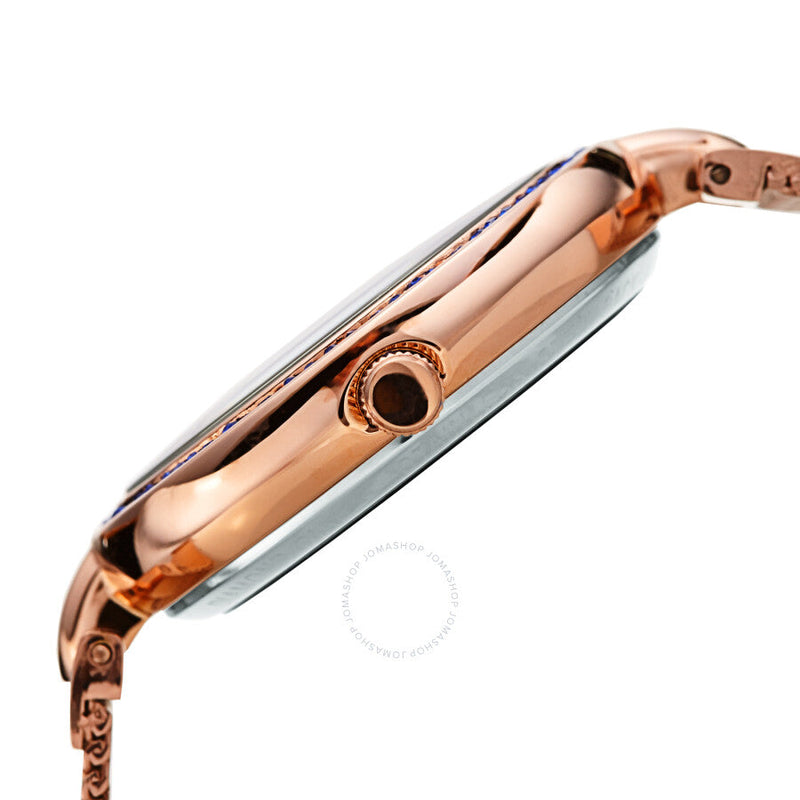 Burgi Quartz Diamond Blue Dial Ladies Watch BUR262RGBU - The Watches Men & Co #3