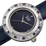 Burgi Quartz Diamond Blue Dial Blue Polyurethane Ladies Watch BUR265BU - The Watches Men & Co #2