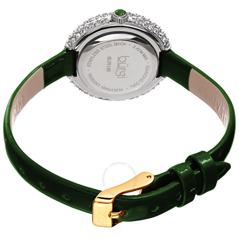 Burgi Quartz Diamond Green Dial Ladies Watch BUR195GN - The Watches Men & Co #4