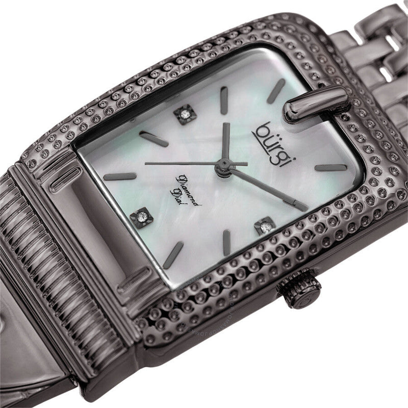 Burgi Quartz Diamond Mother of Pearl Dial Ladies Watch BUR171GN - The Watches Men & Co #2
