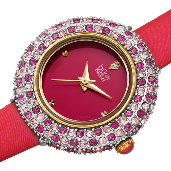 Burgi Quartz Diamond Pink Dial Ladies Watch BUR240PK - The Watches Men & Co #2