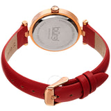 Burgi Quartz Diamond Red Dial Red Leather Ladies Watch BUR196RD - The Watches Men & Co #4